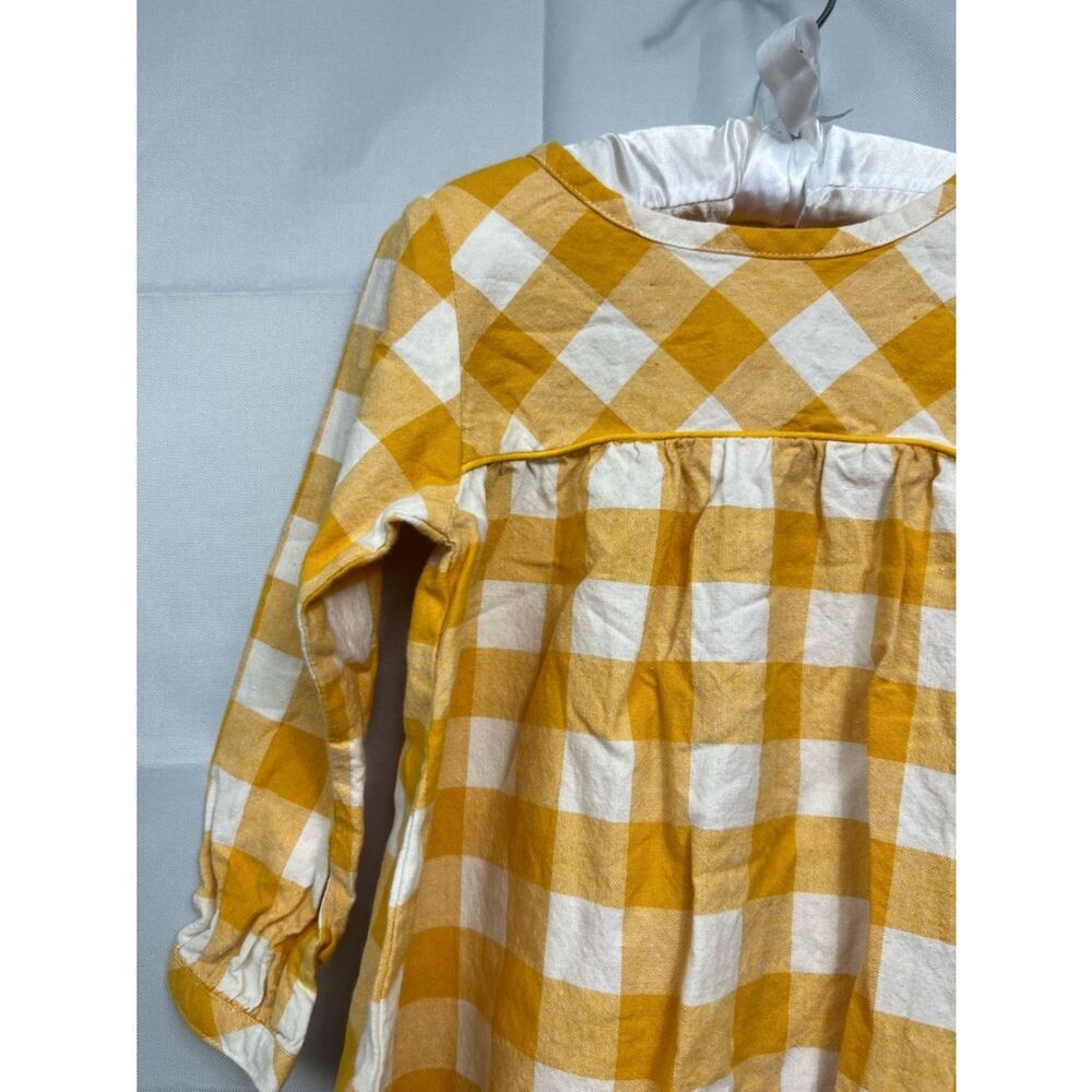 Ruffle Butts yellow and white check long sleeve dress size 2T - Picture 4 of 10